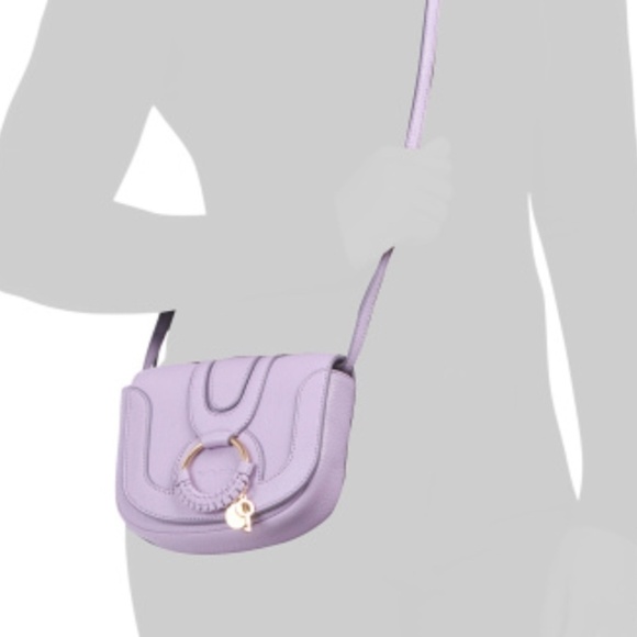 NWT SEE BY CHLOE LILAC Hana Flap Over Leather Crossbody New with Tag - Picture 4 of 9